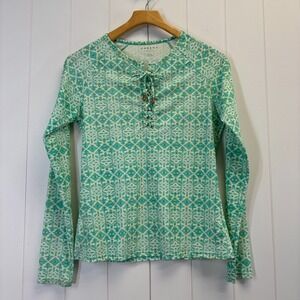 Cabana Life Womens Swim Beach Rash Guard Top Size M Vacation Island Resort Wear